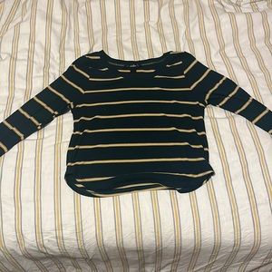 Green and yellow striped top size large